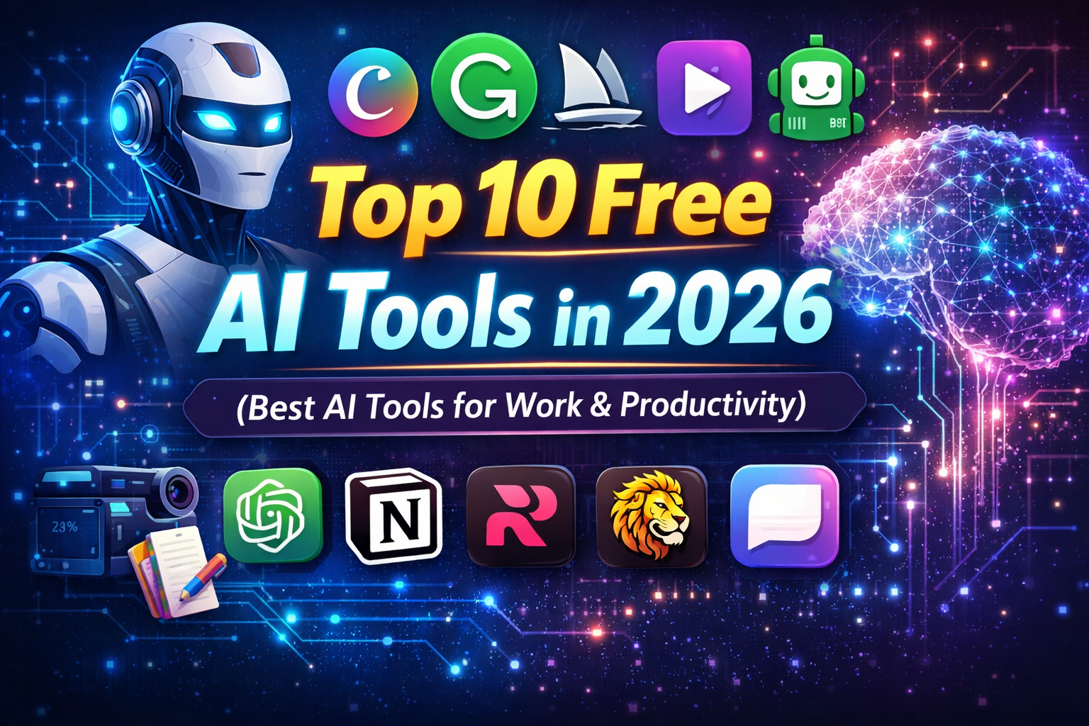 Top 10 Free AI Tools in 2026 (Best AI Tools for Work & Productivity)