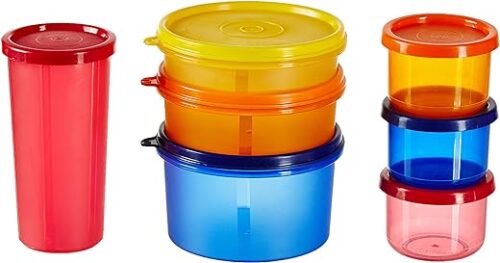 Solimo Food Saver Combo – Set of 7 Plastic Lunch Box