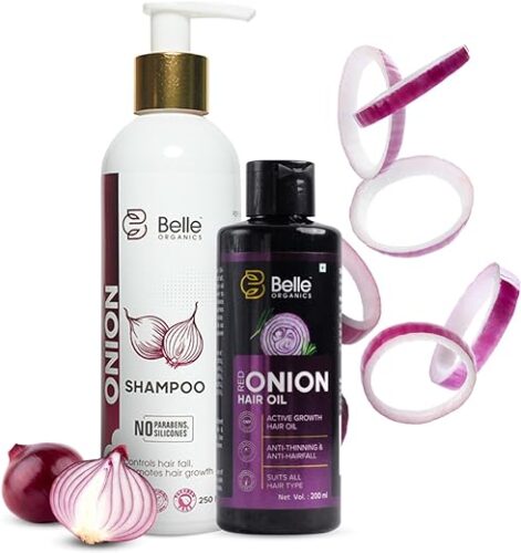 Belle Organics Onion Shampoo (250 ml) & Onion Hair Oil