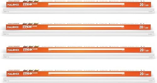 Halonix Streak Squar 20-Watt LED Batten (Pack of 4, Warm White, Square)