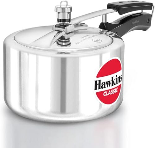 Hawkins Classic 3L (Wide) Aluminium Inner Lid Pressure Cooker (Silver)