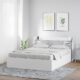 @home by Nilkamal Marbito Engineered Wood Queen Bed with Headboard & Box Storage (White)