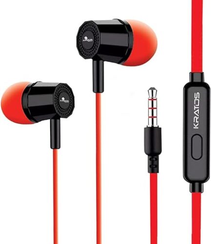 Kratos Thump Wired Earphones, Powerful Bass, HD Sound Quality Earphones