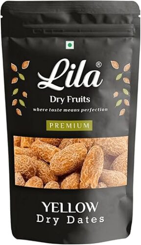 LDF Fresh Yellow Dry Dates Khajur Khajoor, Medium Grade Size, 1kg