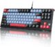 Mechanical Gaming Keyboard,87 Keys Wired Compact TKL Mechanical Keyboard Ergonomic Design Retro Style Keyboard