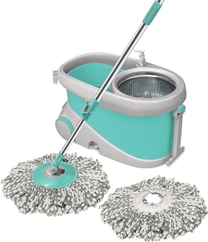 Spotzero by Milton Prime Spin Mop with Big Wheels and Stainless Steel Wringer